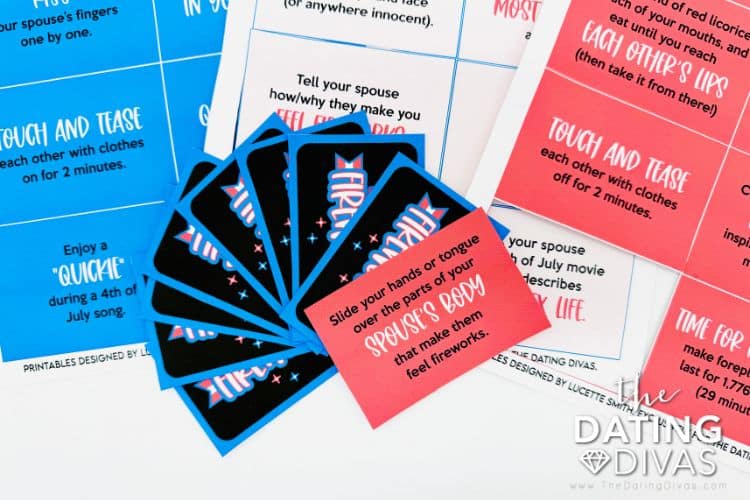 This easy-to-assemble red, white, and blue card game is going to be a hit in the bedroom! | The Dating Divas