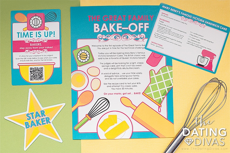 Our free printables are all you need to try a great family bake-off date at home. | The Dating Divas