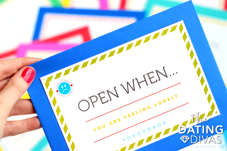 Open When Letter Ideas and Envelopes - www.thedatingdivas.com Printable envelope cover for Open When Letters | The Dating Divas
