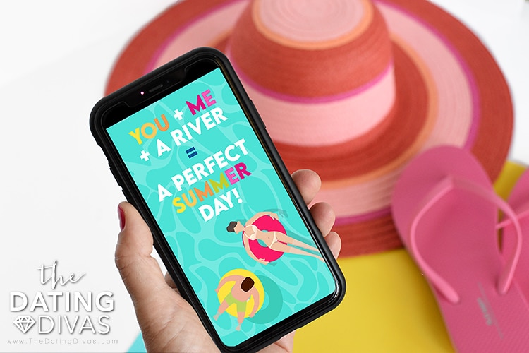 This digital invitation is perfect for inviting your spouse to a day of tubing! | The Dating Divas