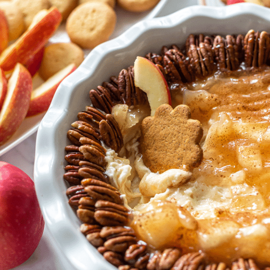 Cheesecake dip is an easy way to spruce up your Thanksgiving desserts. | The Dating Divas