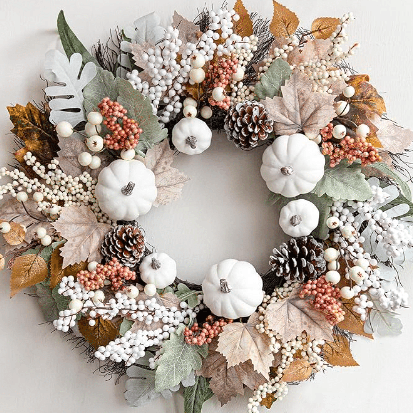 This fall wreath makes the perfect fall decor for your door! | The Dating Divas
