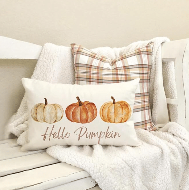 Pillow covers are easy to switch out and make great fall decor. | The Dating Divas
